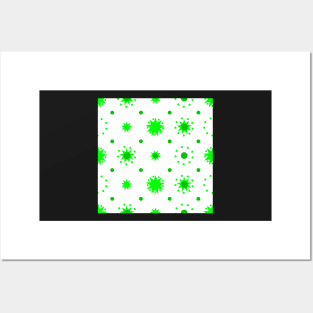 Suns and Dots Green on White Repeat 5748 Posters and Art